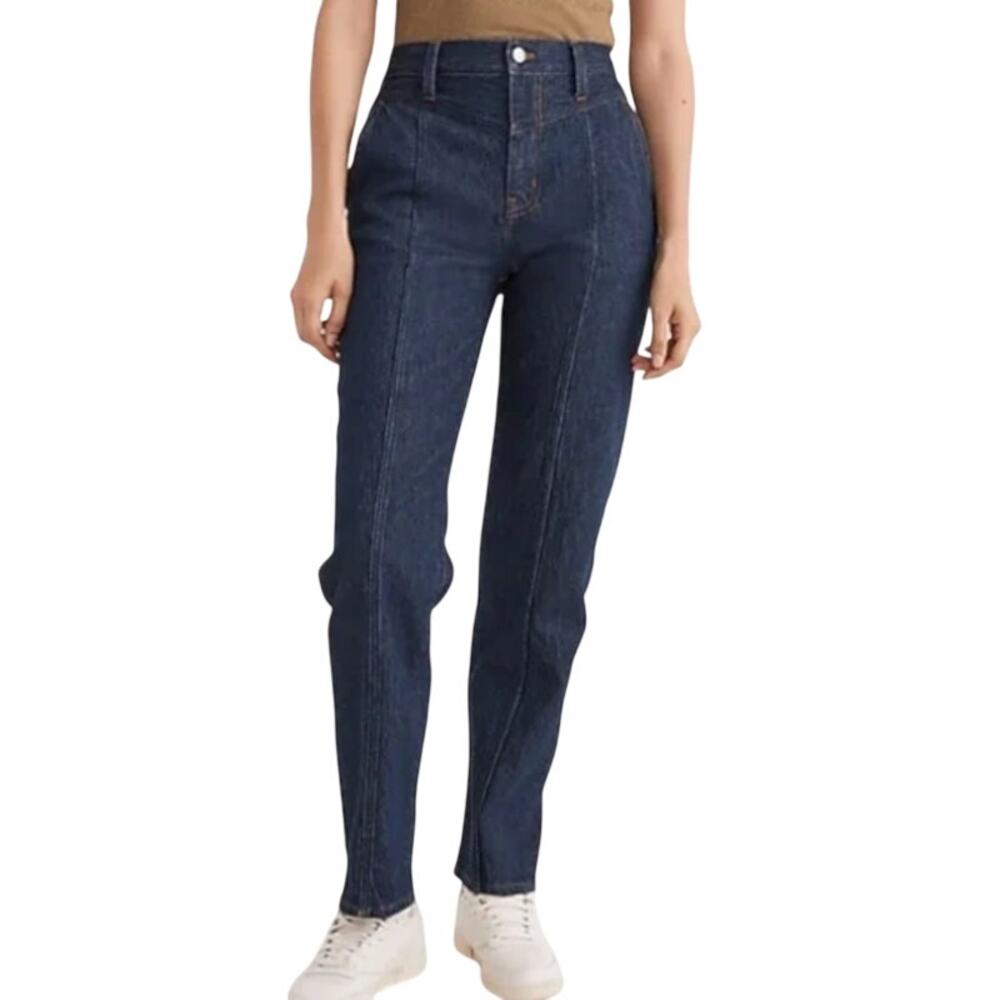 Madewell Blue Greenhaven Wash Perfect Vintage Straight Vertical Seam Jeans sz 27